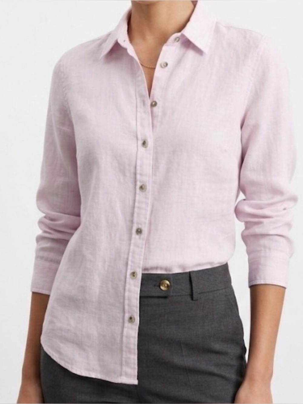 Joie Light Pink 100% Linen Long Sleeve Button Down Shirt Medium